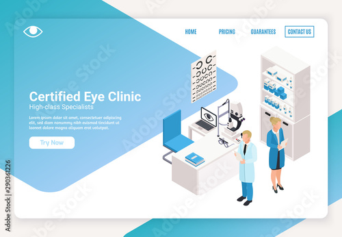 Ophthalmology Isometric Banner