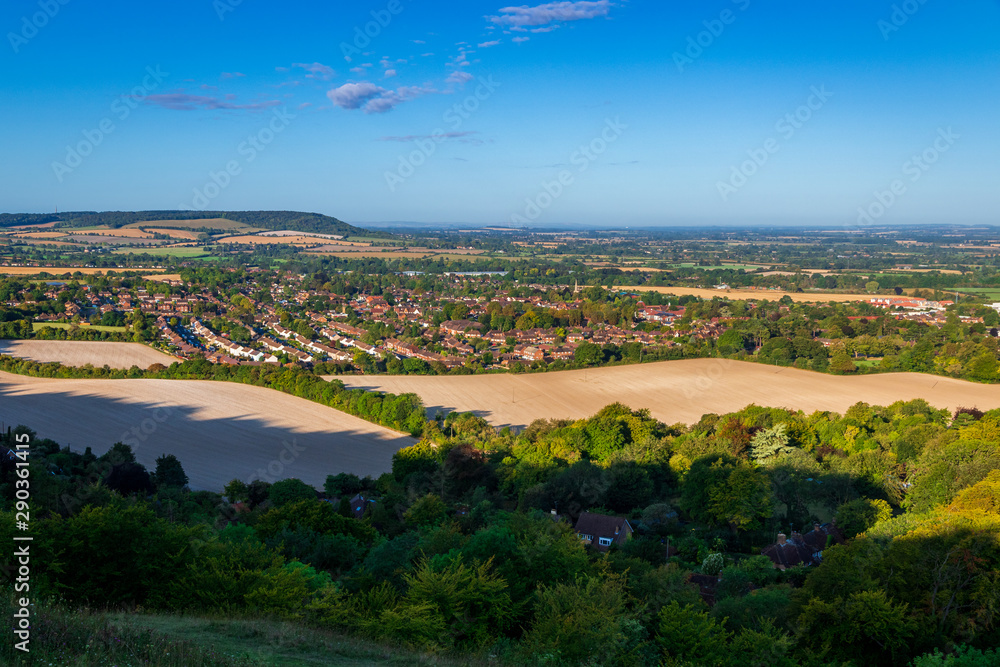 Majestic viewpoint from Whiteleaf Hill in the Chilterns Buckinghamshire south east England