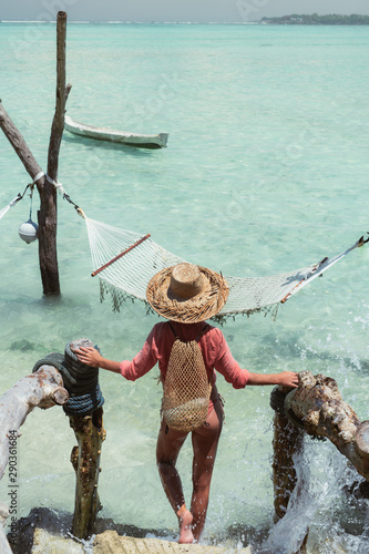 Woman At Tropical Beach photo