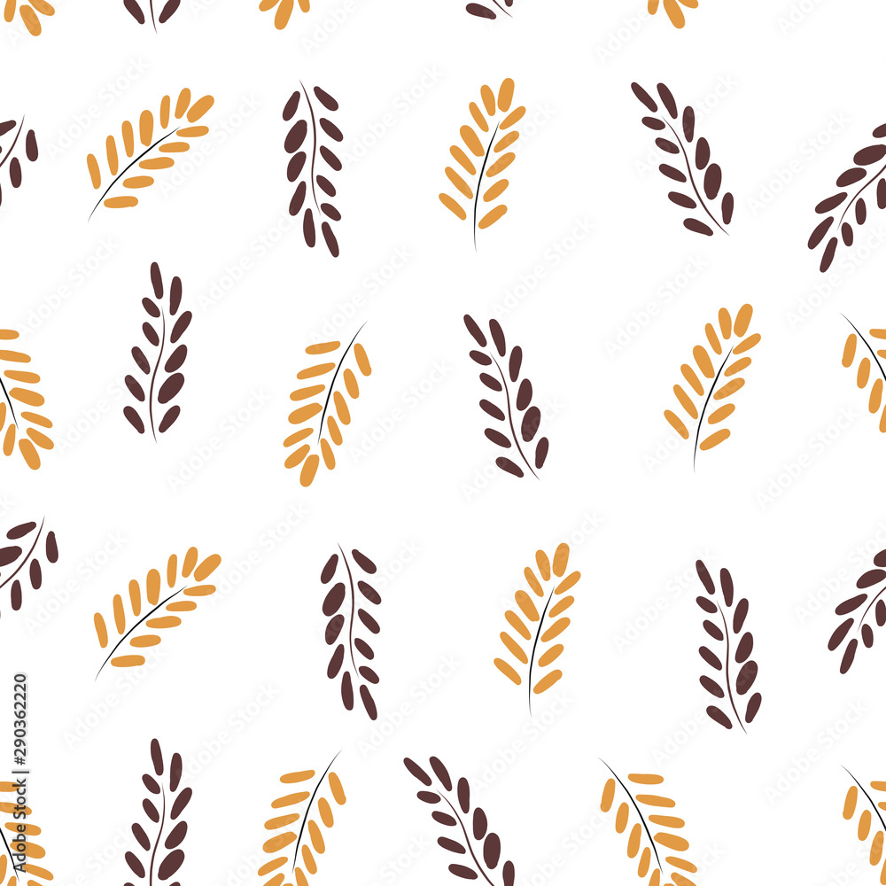 Hand drawn seamless pattern with autumn colorful leaves, autumn mood, harvest Hand drawn seamless pattern with autumn colorful leaves, autumn mood, harvest