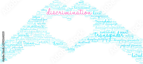 Discrimination of Transgender People Word Cloud on a white background.  © arloo