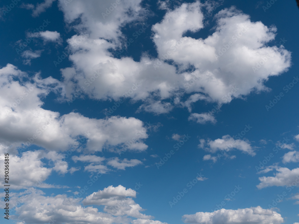 Fototapeta premium Beautiful white clouds in the blue sky