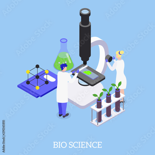 GMO Bio Science Isometric Background 