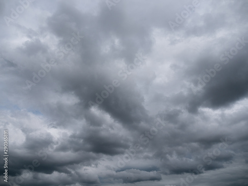 Gray and dark storm clouds before the storm