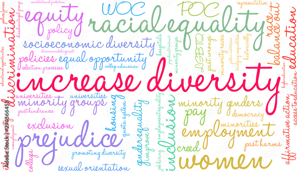 Increase Diversity Word Cloud on a white background. Increase Diversity Word Cloud on a white background.