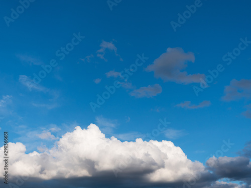 Beautiful various forms clouds in the high sky