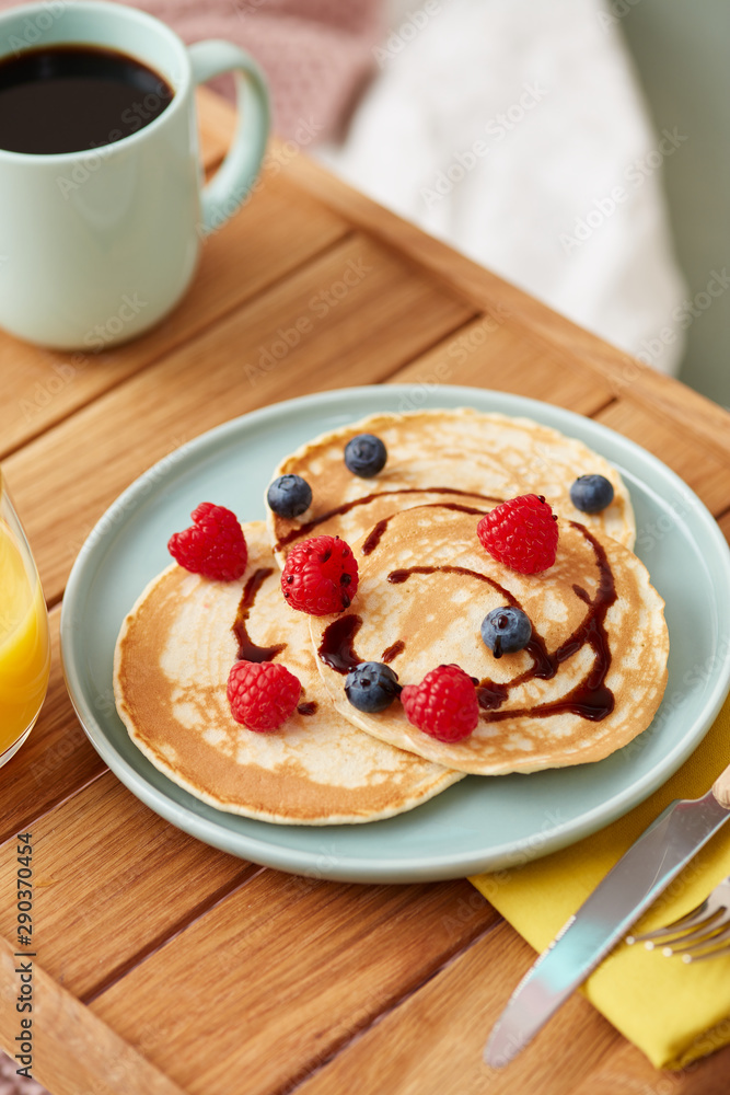Weekend brunch at home on tray. Weekend brunch at home on tray.