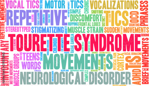 Tourette Syndrome Word Cloud word cloud on a white background .