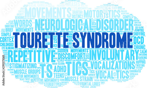 Tourette Syndrome Word Cloud on a white background. 