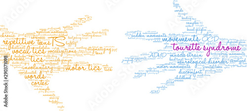 Tourette Syndrome Word Cloud on a white background. 