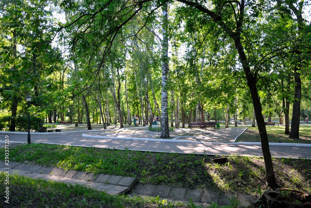 Pushkin Park (or Central Park) of Saransk, the capital of the Republic of Mordovia in Russia