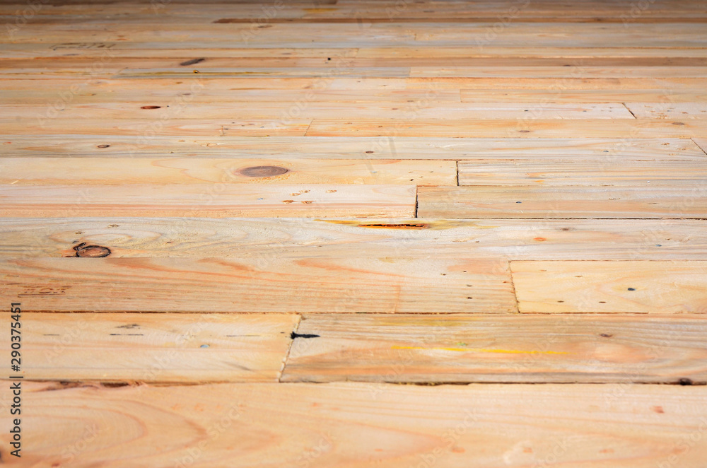 Fototapeta premium Strips Wooden floor horizontal view