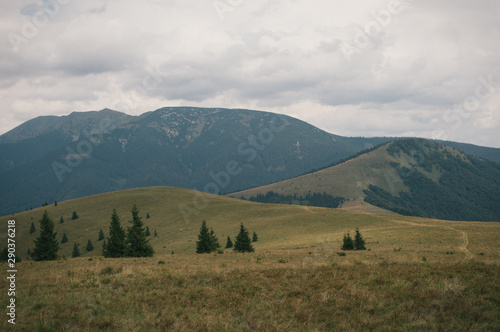 Hiking in the Low Tatra mountains in Slovakia, almost alone on the ridgeway, only majestic mountains
