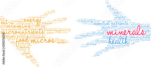 Minerals Word Cloud on a white background. 