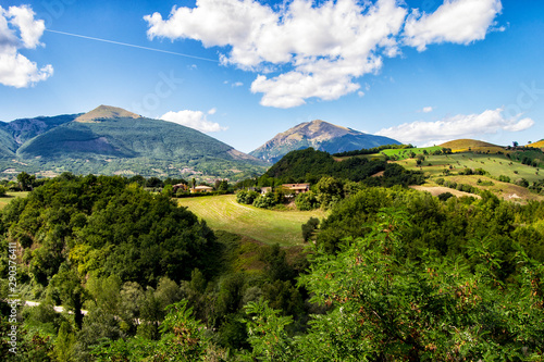 Panorama of the twin mountains around Campli, Abruzzo, Italy photo