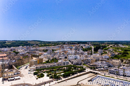 Aerial view of Otranto with Harbour and Castle, Lecce province, Salento peninsula, Puglia, Italy © David Brown