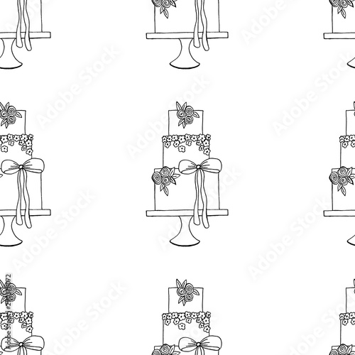 Vector wedding cake pattern for Wedding invitations or announcements