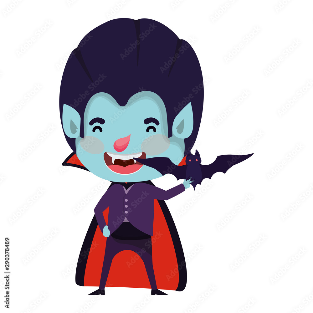cute little boy with dracula costume and bats flying cute little boy with dracula costume and bats flying
