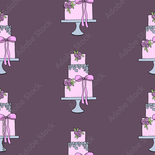 Vector wedding cake pattern for Wedding invitations or announcements