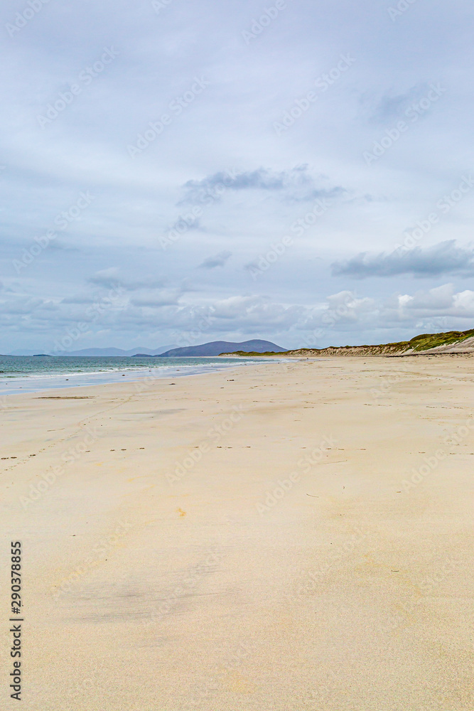 An idyllic white sand beach on the Hebridean Island of Berneray