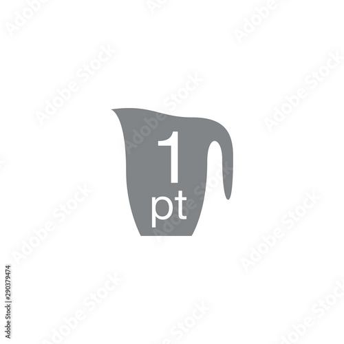 1 pint sign (pt mark) estimated volumes gallons (gal) Vector sym