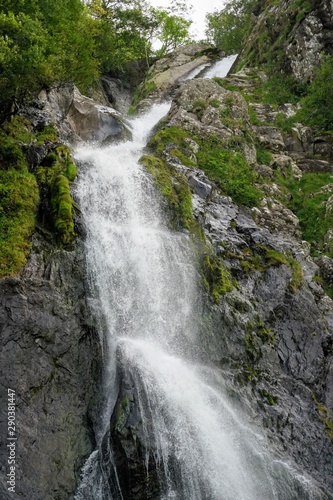 High Waterfall on a Mountain Range