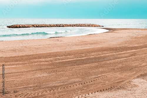 Landscape of a beach in northern Spain, in Europe. photo