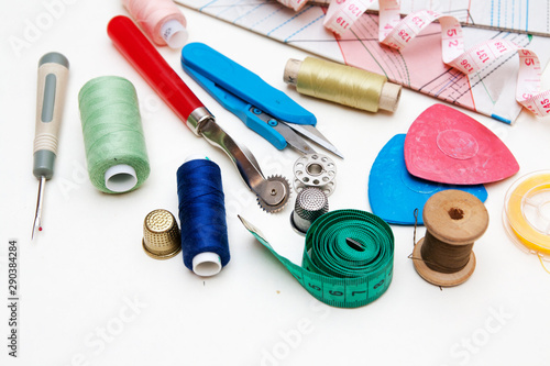 Tools for sewing, translating patterns on fabric and sewing accessories