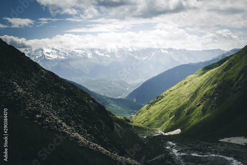 Location Upper Svaneti, Georgia country, Europe. The main Caucasian ridge.