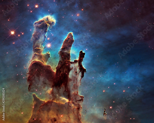 Fototapeta Naklejka Na Ścianę i Meble -  Somewhere in space near Pillars of creation. Science fiction. Elements of this image were furnished by ESA