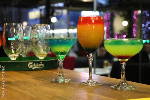 glasses of cocktails on table