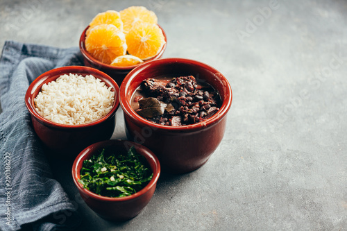 фотографія Brazilian Feijoada Food. Typical dish of brazilian cuisine