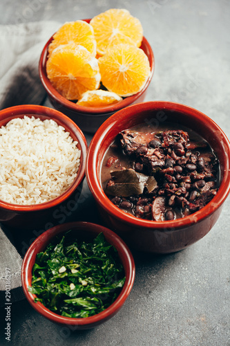 Bild auf Leinwand Brazilian Feijoada Food. Typical dish of brazilian cuisine