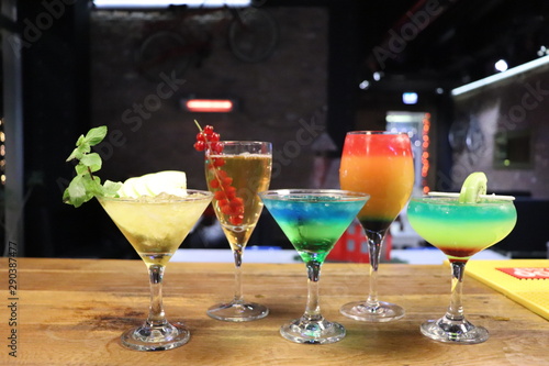 colored summer coctails