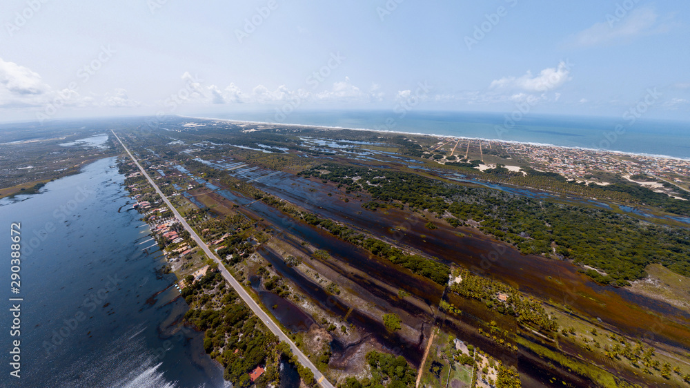 Aerial image of Lagoa dos Tambaquis, Estancia, Sergipe