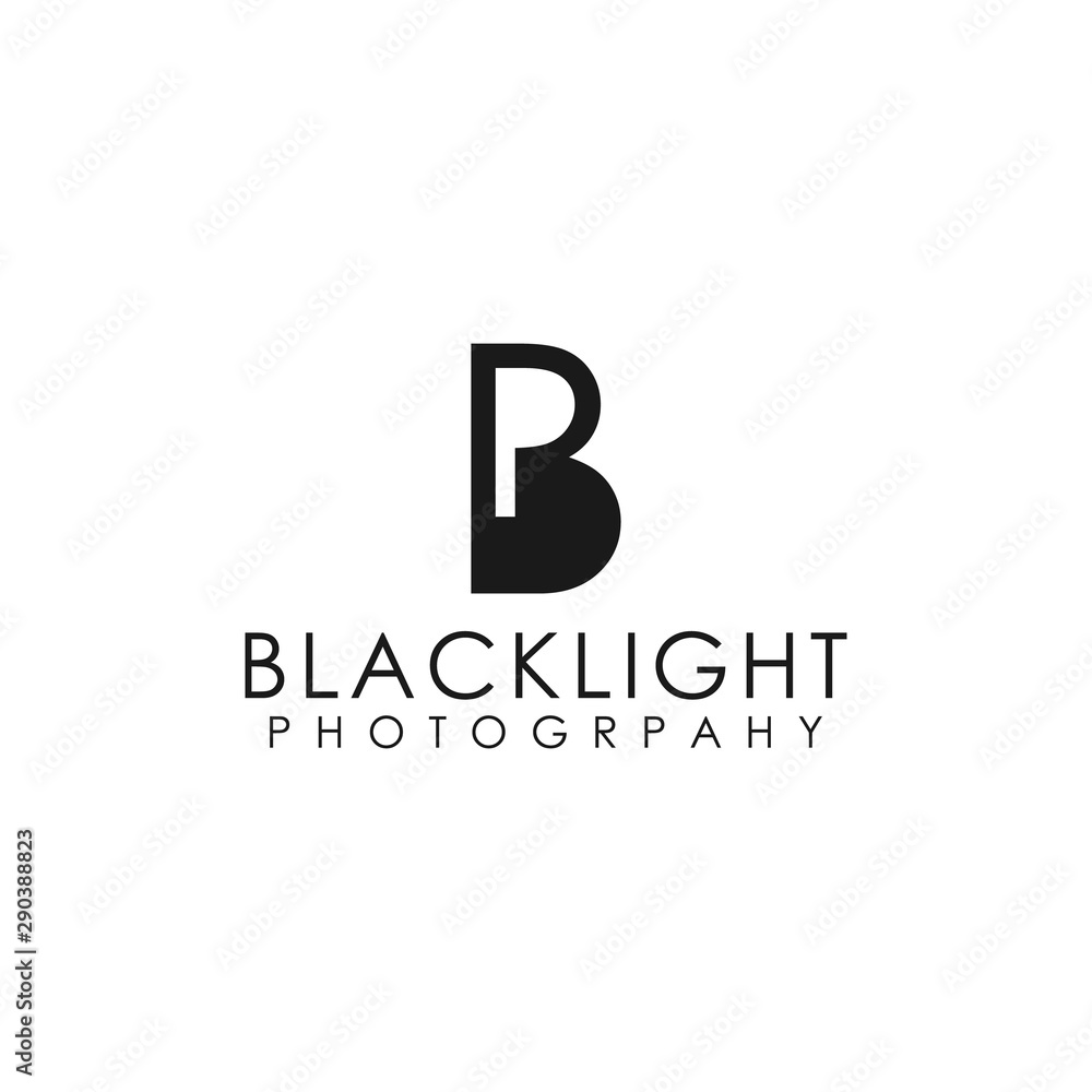 Illustration of initial BP or PB sign abstract made modern and clean shape logo design