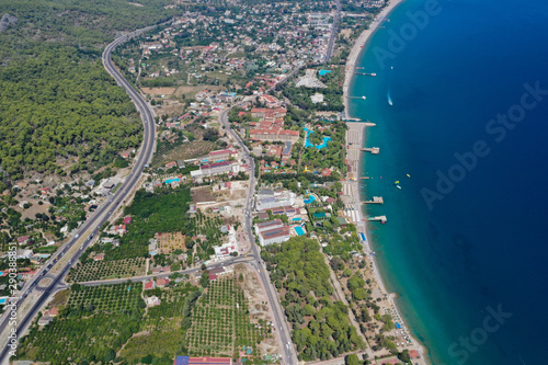 Aerial View Coast of Beldibi Village  Turkey 