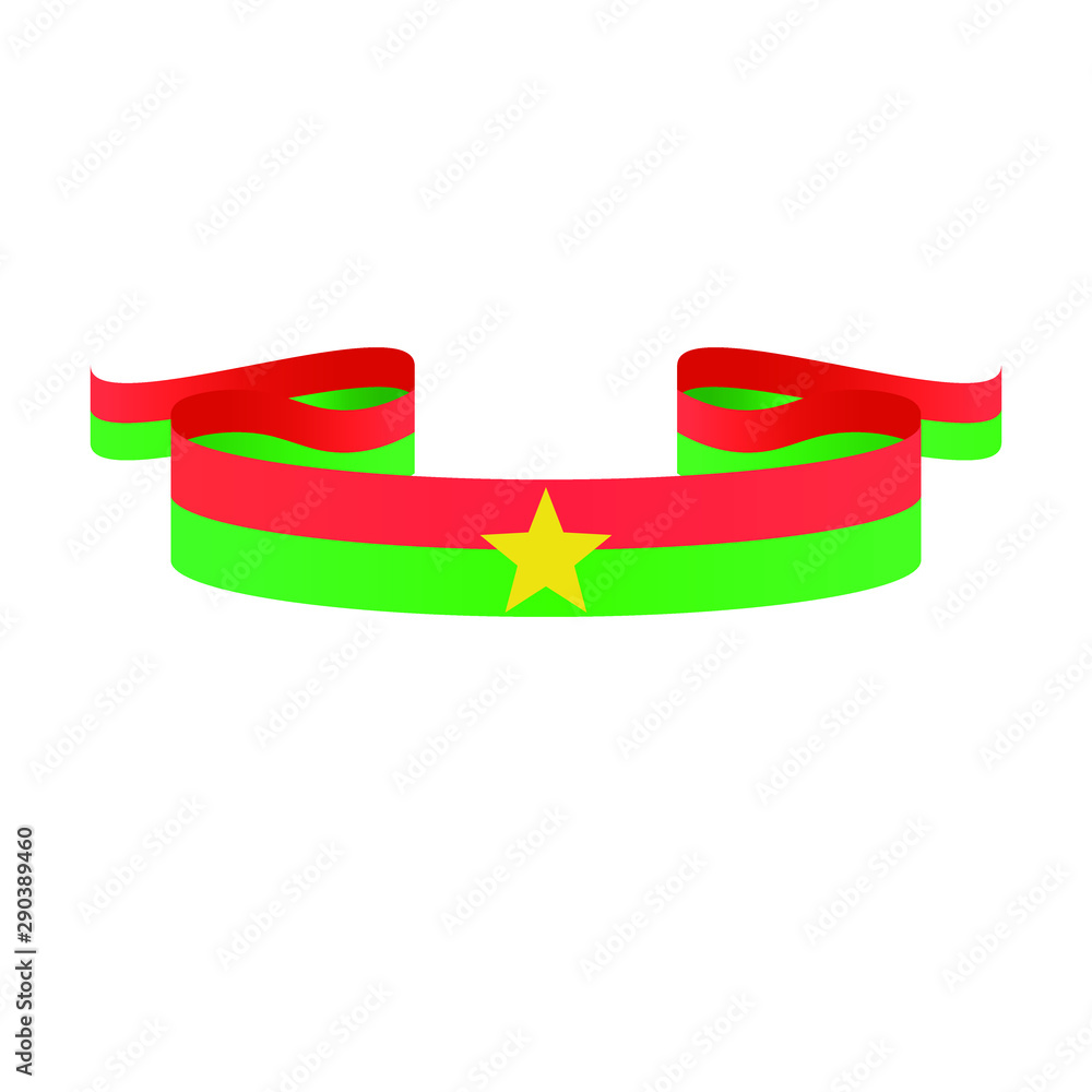 Burkina Faso flag. Simple ribbon  vector Burkina Faso flag