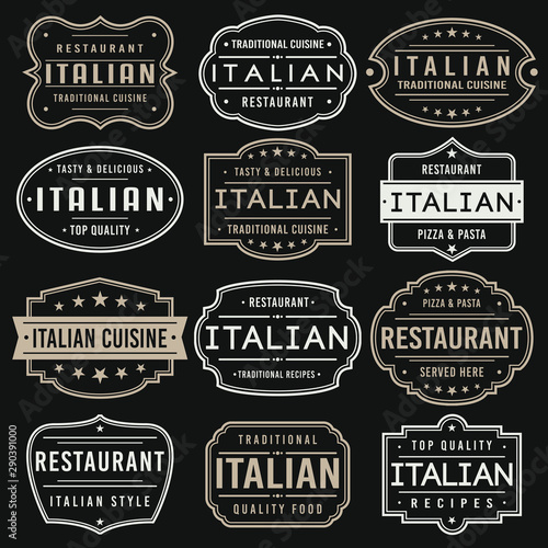 Italian Premium Quality Stamp. Frames. Grunge Design. Icon Art Vector. Old Style Frames.