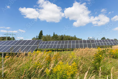 Solar Power Station in the summer Landscape