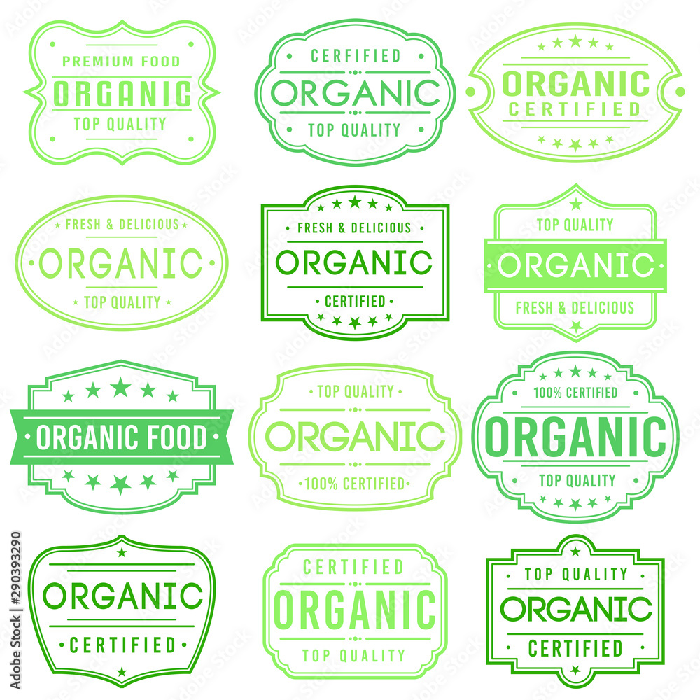 Obraz premium Organic Premium Quality Stamp. Frames. Grunge Design. Icon Art Vector. Old Style Frames.