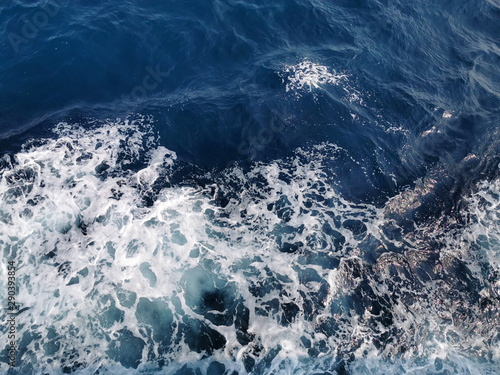 Wallpaper Mural Blue deep sea foaming water background Torontodigital.ca