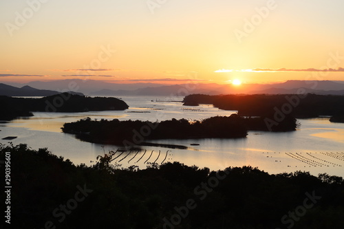 ともやま公園 英虞湾に沈む夕日