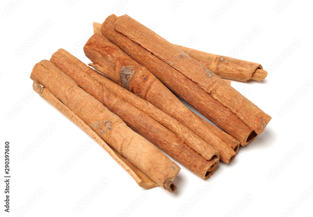 Cinnamon on a white background Cinnamon on a white background