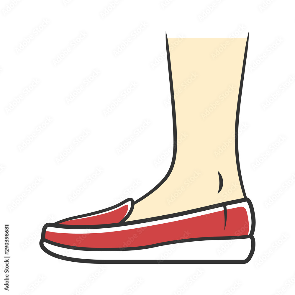 Loafers red color icon. Women and men mocassin. Stylish formal footwear  design. Unisex casual flats, modern comfortable shoes. Male and female  fall, spring season fashion. Isolated vector illustration Stock Vector |  Adobe