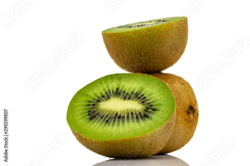 Kiwi isolated. Juicy green kiwifruit. Organic fresh fruit.