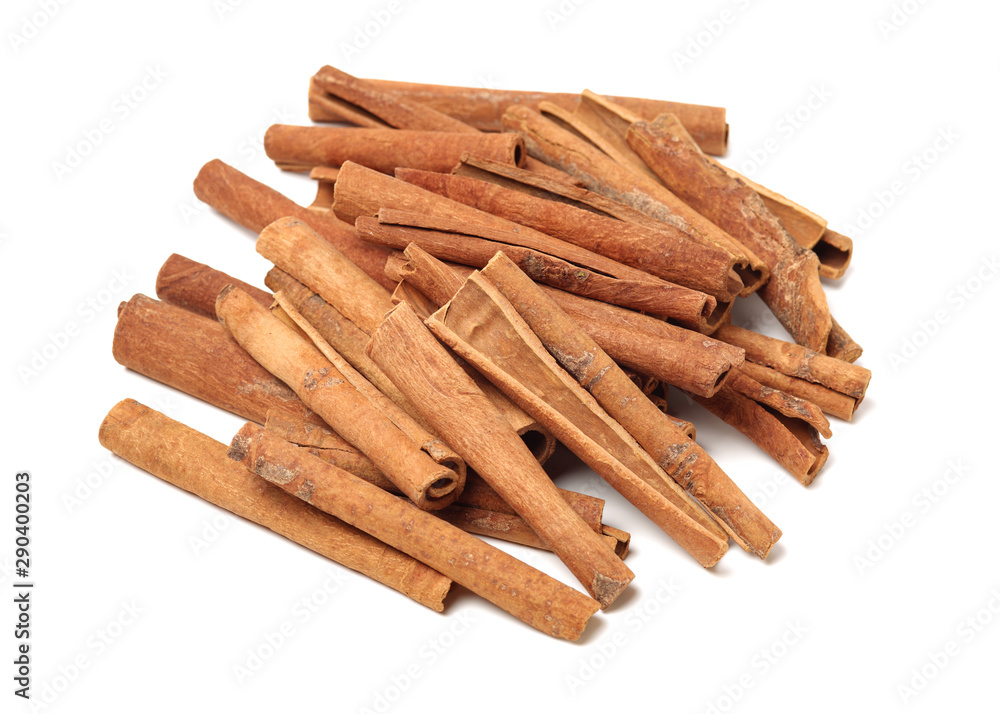 Cinnamon on a white background Cinnamon on a white background