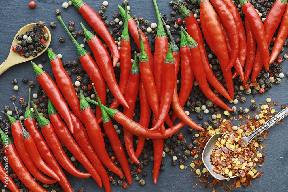Hot red pepper. Chilean pepper on a black. Hot red pepper. Chilean pepper on a black.