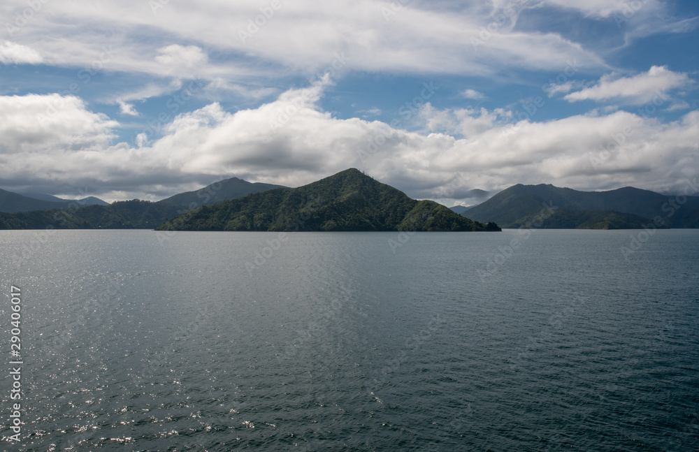 Beautiful scenic views og the stunning Marlborough sounds traveling between Wellington and Picton on the ferry Beautiful scenic views og the stunning Marlborough sounds traveling between Wellington and Picton on the ferry