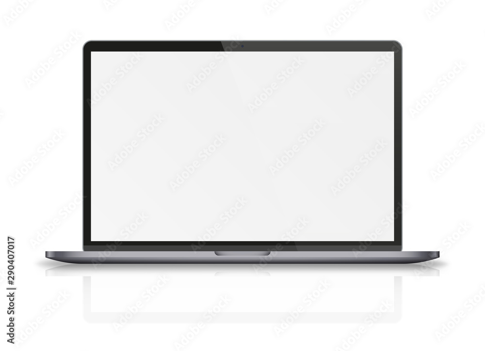 Modern laptop with reflections and shadows. Modern laptop with reflections and shadows.